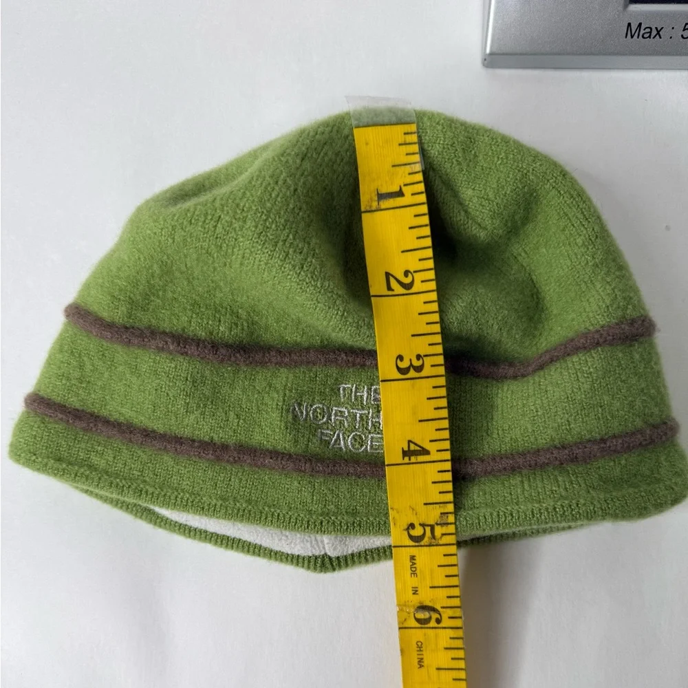 The North Face Beanie Child Infant Green Brown 100% Woolaine Thick‎ Warm Winter